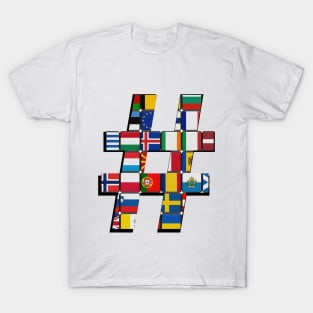 Hashtag Flag - Many Flags - Design One T-Shirt